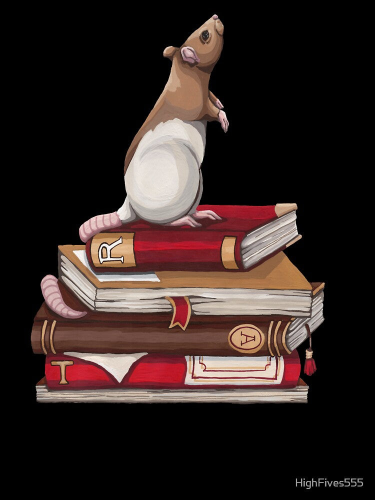 Rat on a Stack of Books by HighFives555 T-Shirts, Hoodie, Sweatshirt | BlankRebels.com (Image 3)