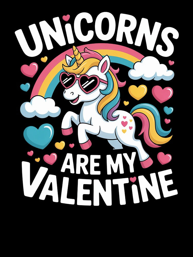 Unicorns Are My Valentine Girls Unicorn Valentines Day by yvonnickStore T-Shirts, Hoodie, Sweatshirt (Image 3)