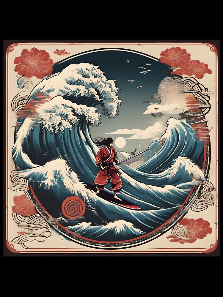 Surfer Samurai Writer by AbsoluteA T-Shirts, Hoodie, Sweatshirt | BlankRebels.com (Image 3)
