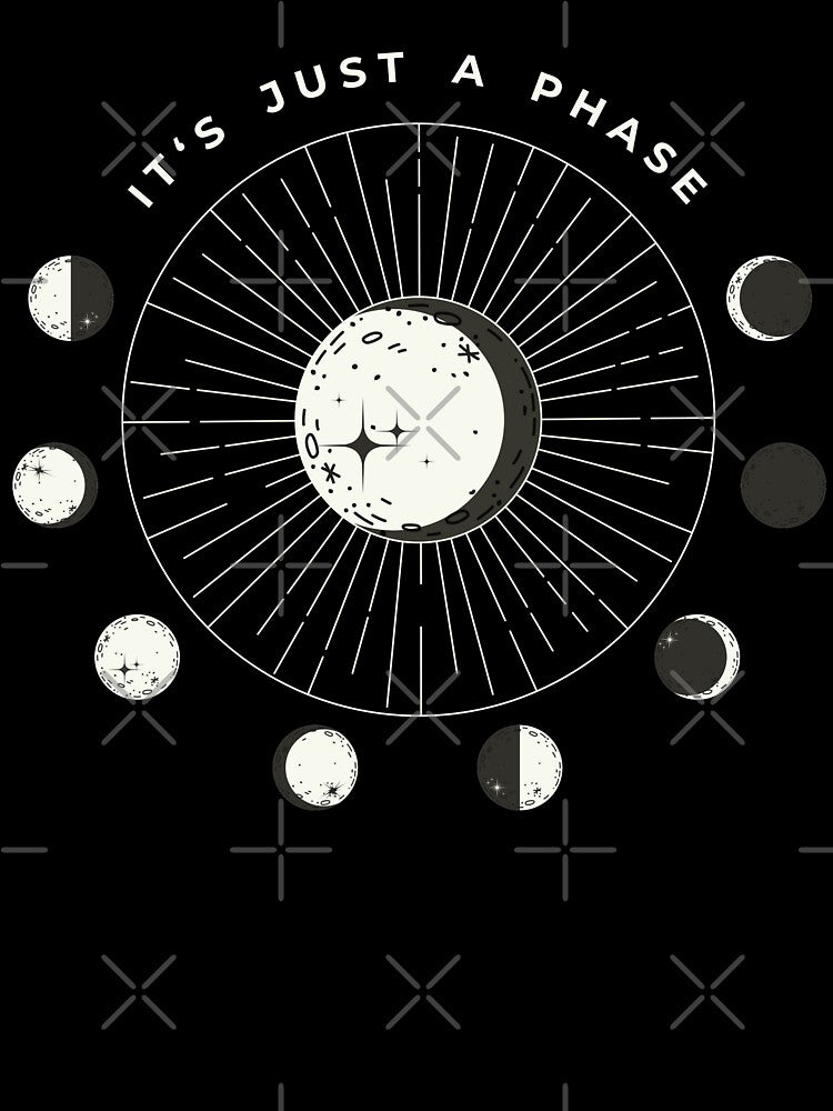 "It's Just A Phase" Astrology Circular Moon Phase by justkidding-co T-Shirts, Hoodie, Sweatshirt | BlankRebels.com (Image 3)