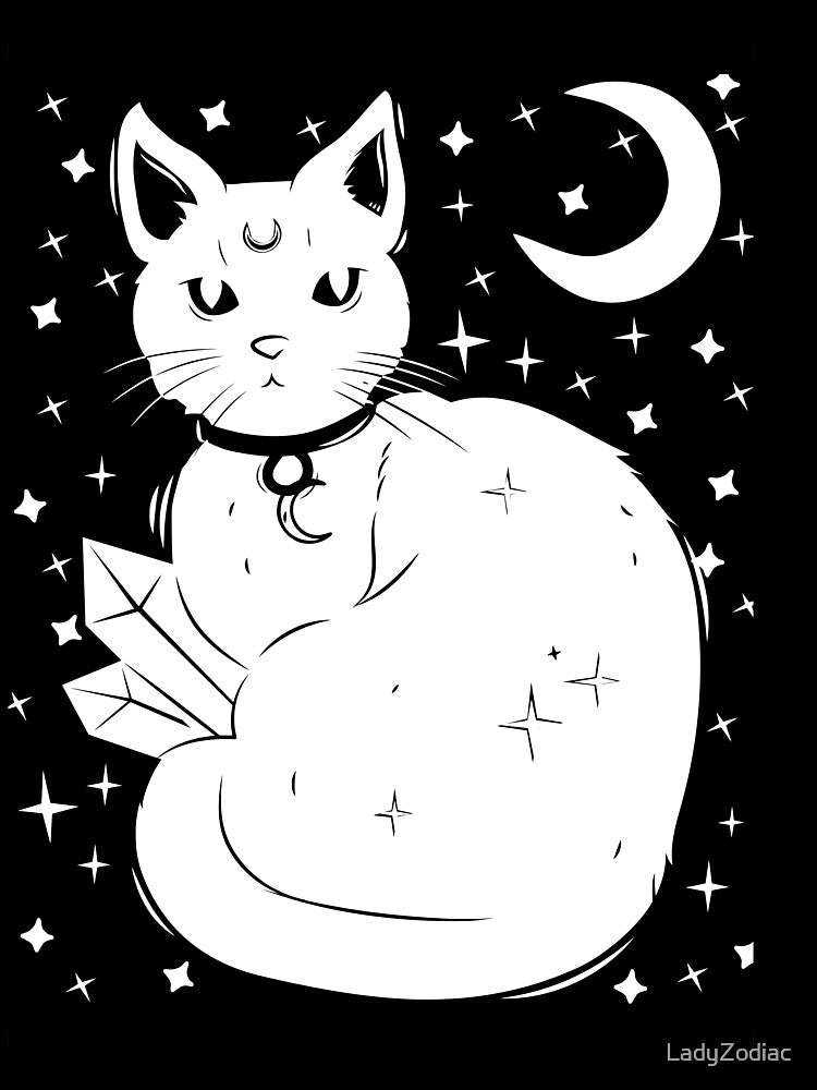 Crescent Moon Crystal Cat by LadyZodiac T-Shirts, Hoodie, Sweatshirt | BlankRebels.com (Image 3)