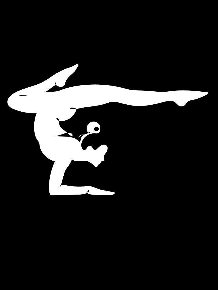 White Aesthetic Scorpion Pose – Vrschikasana – Shadow Art by altandesign