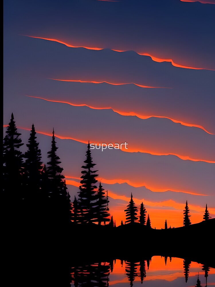 Enhance Your Home with Our Beautiful Collection of Minimalist Landscape Sunrise View Prints by supeart... (Image 3)