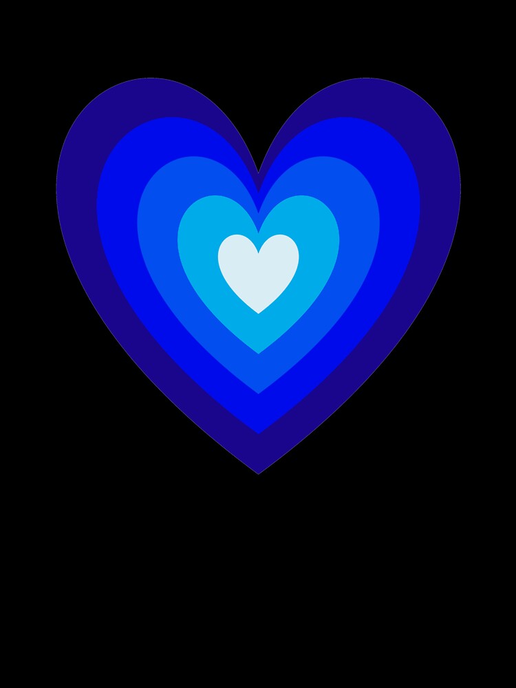 Blue Aesthetic Retro Y2K Layered Heart in Heart by Aesthetic Crew
