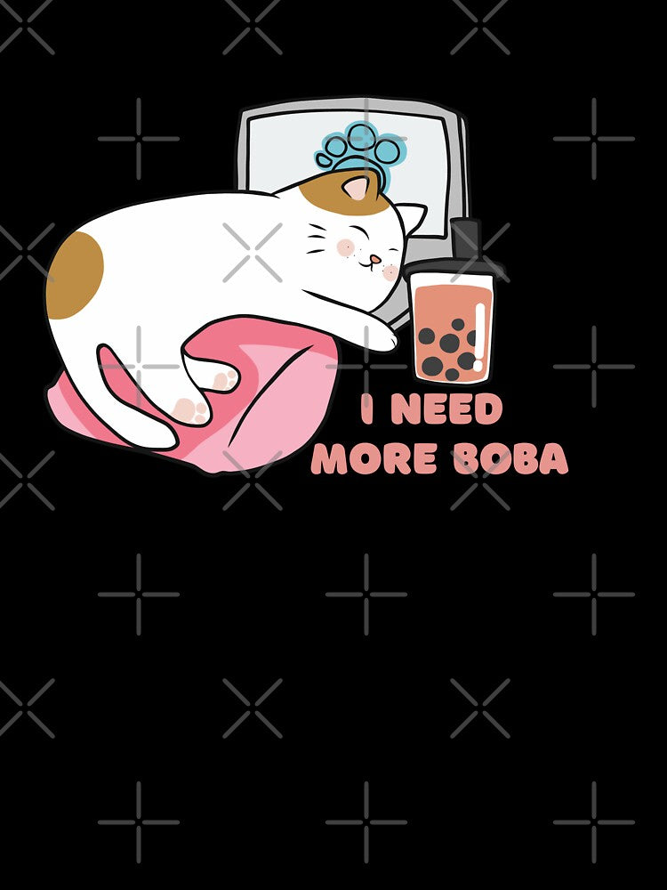 I need more Boba Boba tea lover sleeping Bobaholic cat by Artistusha T-Shirts, Hoodie, Sweatshirt | BlankRebels.com (Image 3)