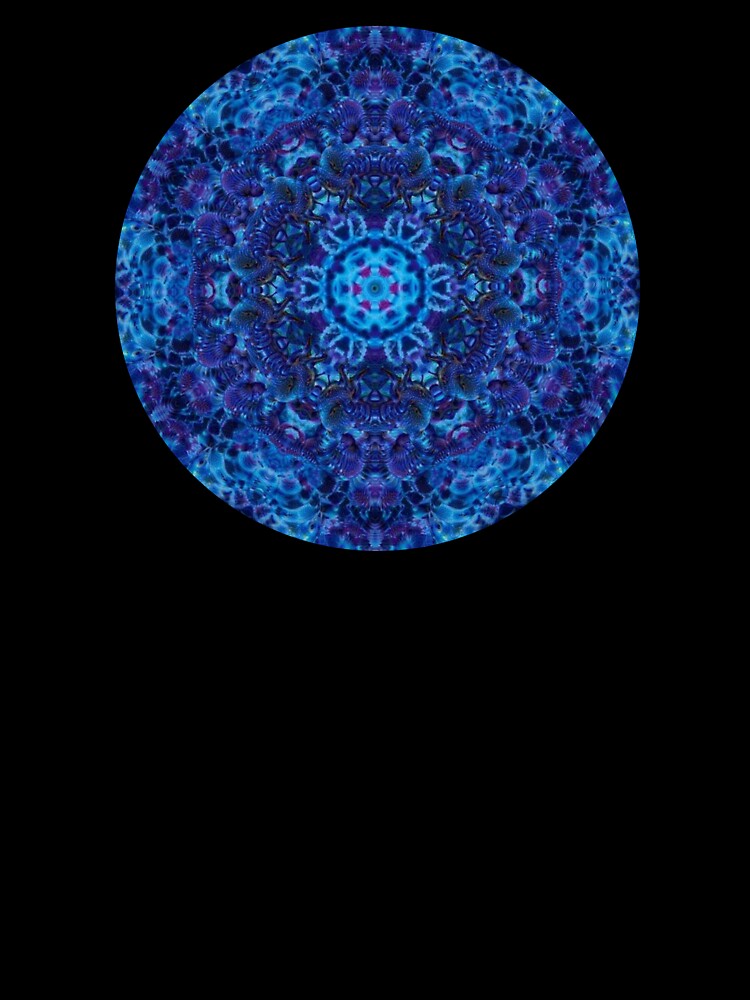 Deep Blue Dive Kaleidoscopic Mandala Number 1 Circle by SpotterArt T-Shirts, Hoodie, Sweatshirt | BlankRebels.com (Image 3)