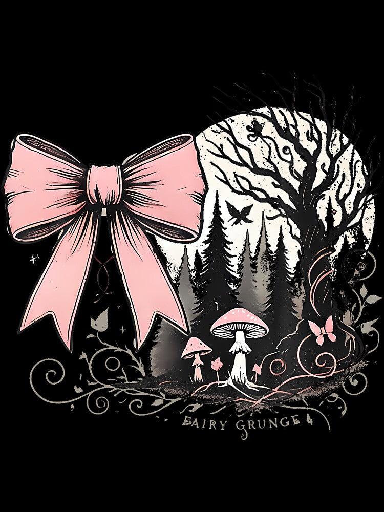 Coquette Fairy Grunge Bow Mushroom by arzateiosumn T-Shirts, Hoodie, Sweatshirt | BlankRebels.com (Image 3)