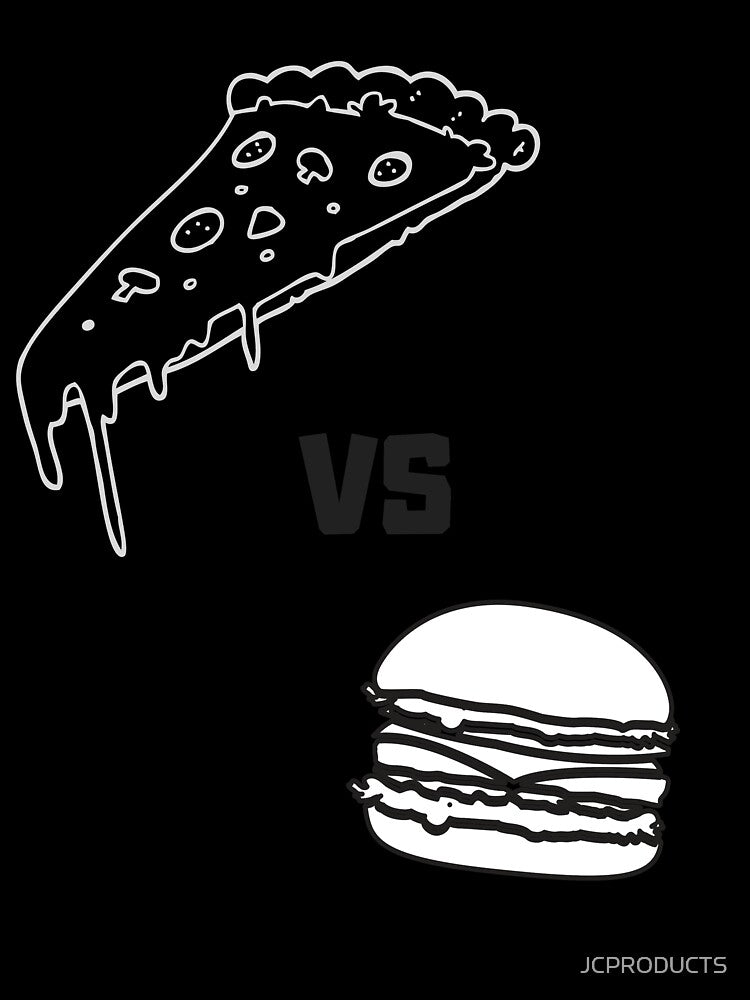 PIZZA V BURGER BW by PrairieRidgeDesigns T-Shirts, Hoodie, Sweatshirt | BlankRebels.com (Image 3)