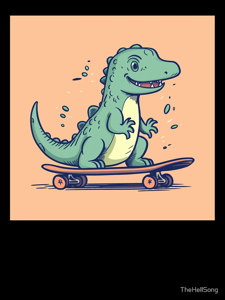 Skating Dinosaur by TheHellSong T-Shirts, Hoodie, Sweatshirt | BlankRebels.com (Image 3)