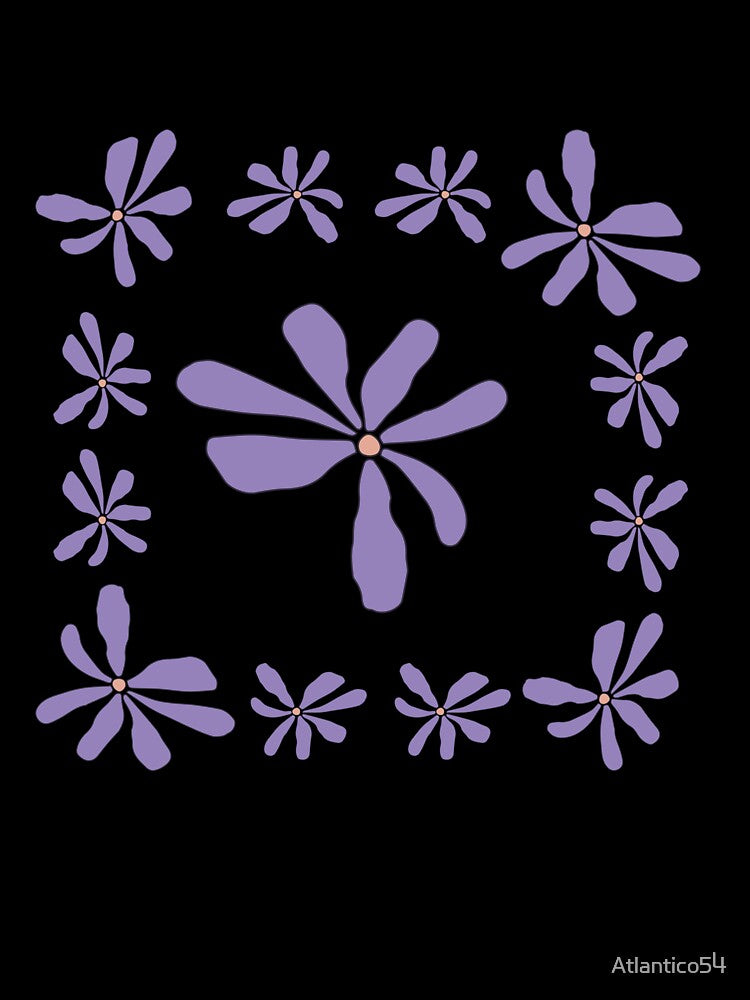 Cute dark purple flower pattern by Atlantico54 T-Shirts, Hoodie, Sweatshirt | BlankRebels.com (Image 3)