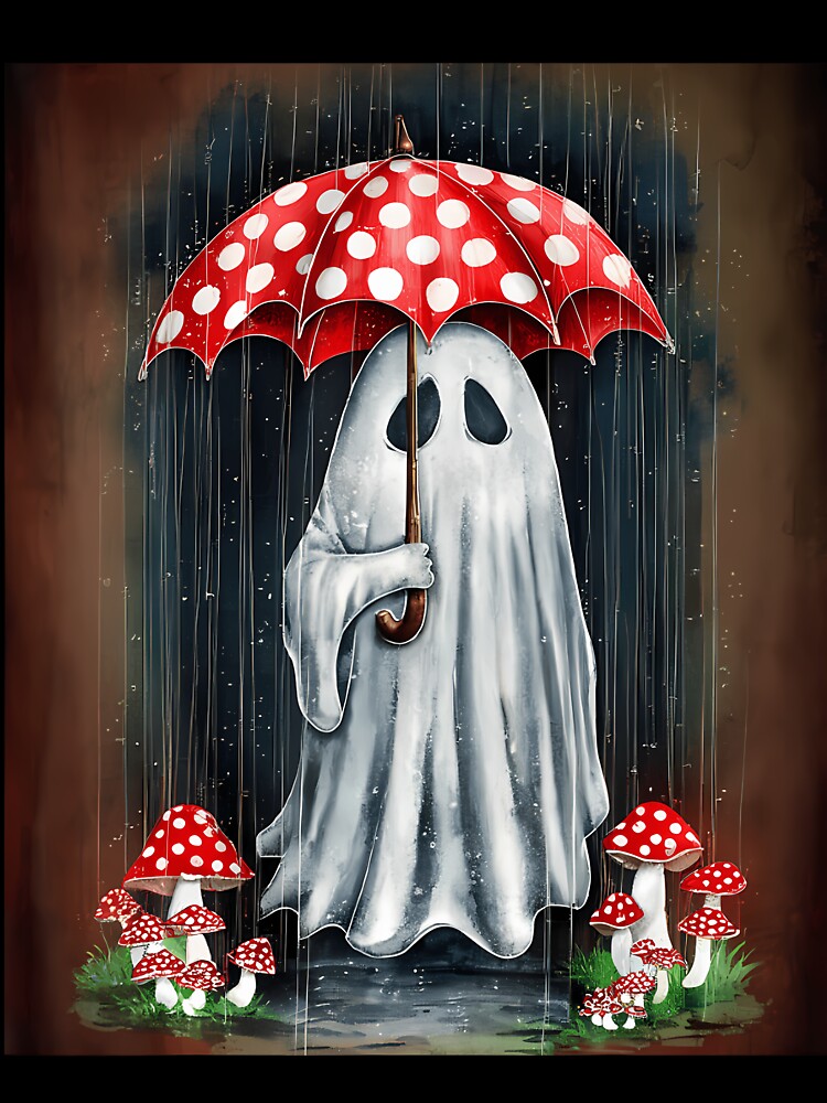 Spooky Cottagecore Ghost Mushroom by chaybduparek T-Shirts, Hoodie, Sweatshirt | BlankRebels.com (Image 3)