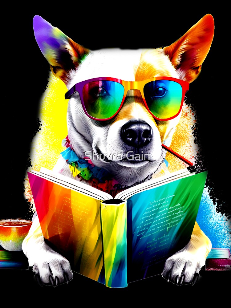 Books and coffee and dogs With Sunglasses social justice Art Illustration by Shuvra Gain T-Shirts, Hoodie,... (Image 3)