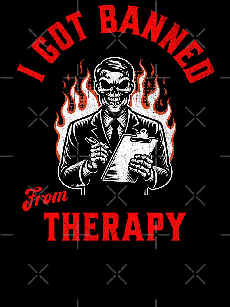 Banned From Therapy Skeleton Club by DarkSenseDesign T-Shirts, Hoodie, Sweatshirt | BlankRebels.com (Image 3)