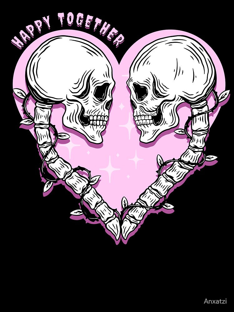 Happy together- Creepy cute skeleton couple by Anxatzi T-Shirts, Hoodie, Sweatshirt | BlankRebels.com (Image 3)
