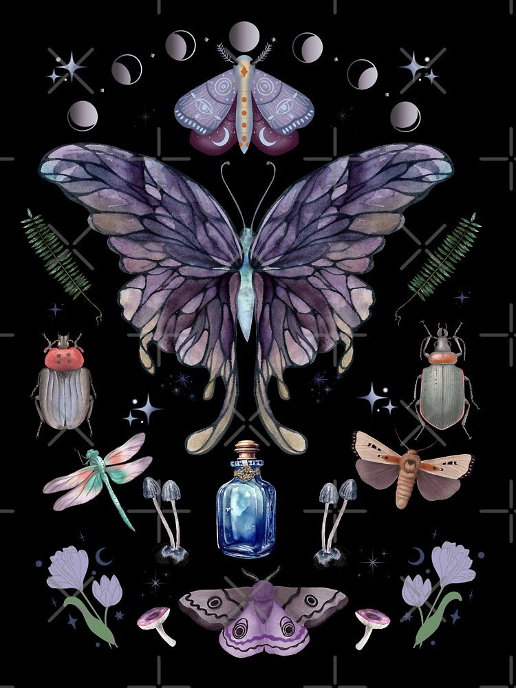 Luna moth, celestial moth, skull and moon phase, cottagecore, gothic style by Soul  ArtLove T-Shirts, Hoodie,... (Image 3)