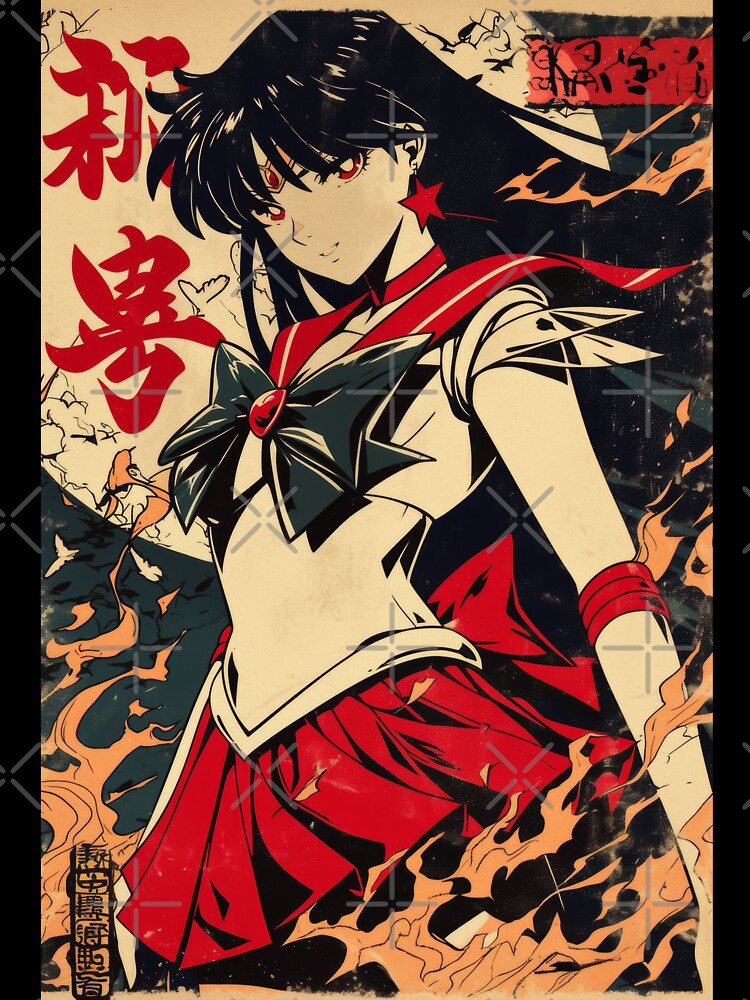 Sailor Mars Ember Vintage Poster by AnimeArsenalPrints T-Shirts, Hoodie, Sweatshirt | BlankRebels.com (Image 3)