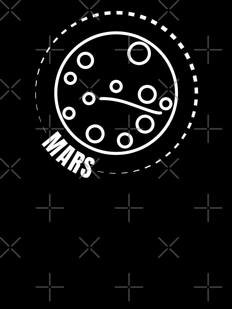 Planet Mars (WHITE DESIGN) by EleannaInSpace T-Shirts, Hoodie, Sweatshirt | BlankRebels.com (Image 3)