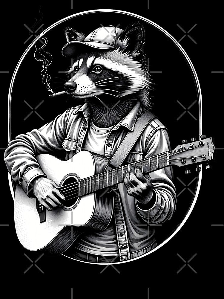 Raccoon Playing Guitar T-Shirts, Hoodie, Sweatshirt
