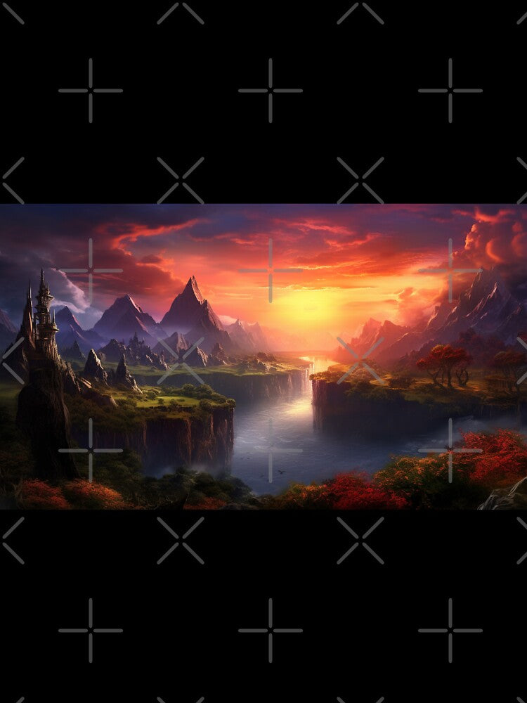 Fantasy Landscape - Sunset Canyon by Fantasy Masterpiece T-Shirts, Hoodie, Sweatshirt | BlankRebels.com (Image 3)