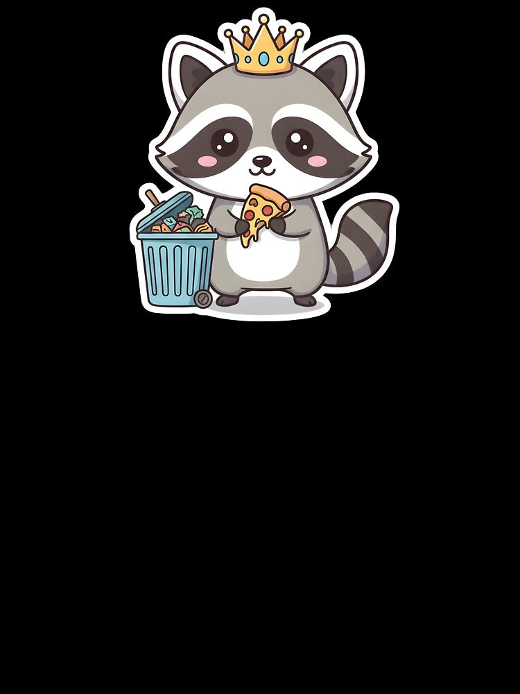 King of the Trash Panda - Kawaii Raccoon Eating Pizza Aesthetic Sticker by arup7980 T-Shirts, Hoodie, Sweatshirt (Image 3)