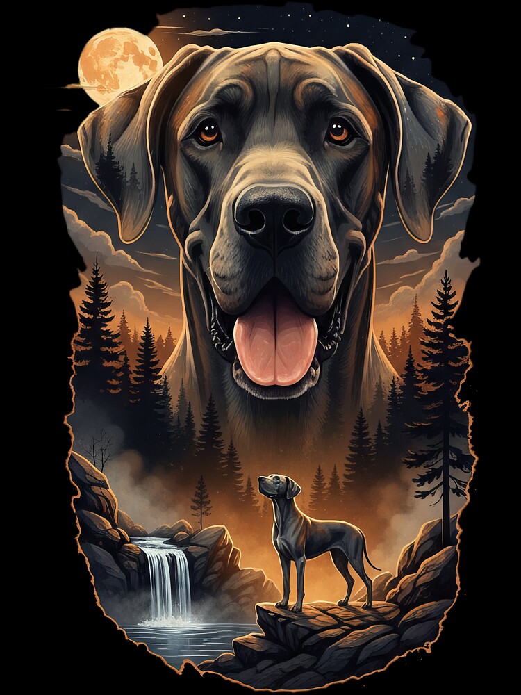 Vintage 90S Great Dane Howling At The Moon by Stotee T-Shirts, Hoodie, Sweatshirt | BlankRebels.com (Image 3)