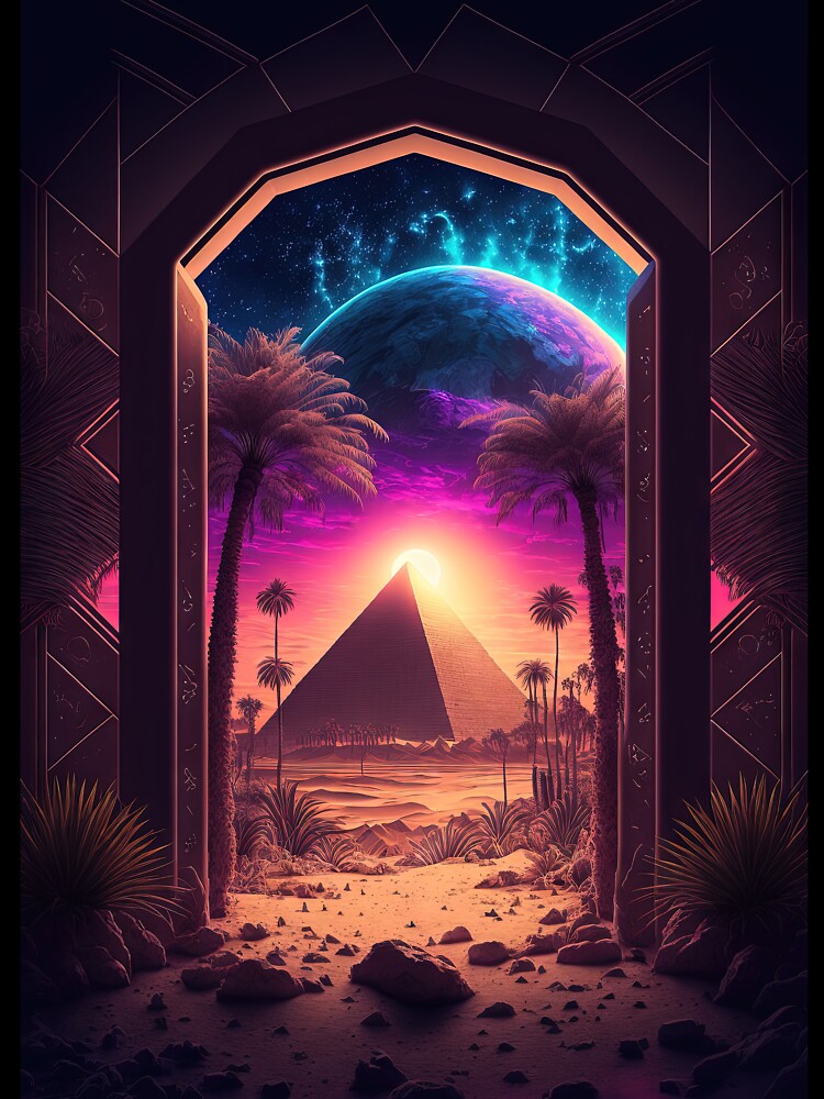 Retro-Futurism's Last Oasis: An Ancient Pyramid by Mullet Monkey T-Shirts, Hoodie, Sweatshirt | BlankRebels.com (Image 3)