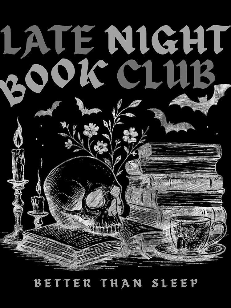 Late Night Book Club Halloween Grunge Print by SunLitDay T-Shirts, Hoodie, Sweatshirt | BlankRebels.com (Image 3)