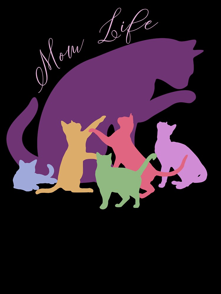 Mom Life Cats Kittens Colorful by ladytarleton T-Shirts, Hoodie, Sweatshirt | BlankRebels.com (Image 3)