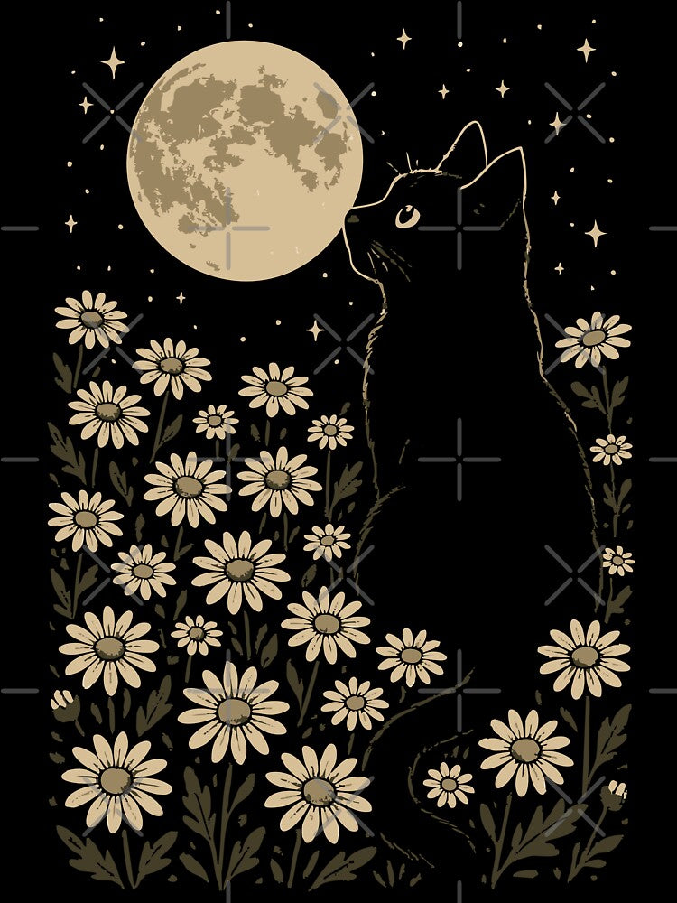 Floral Black Cat Moon Halloween Cottagecore by TomFrontierArt T-Shirts, Hoodie, Sweatshirt | BlankRebels.com (Image 3)