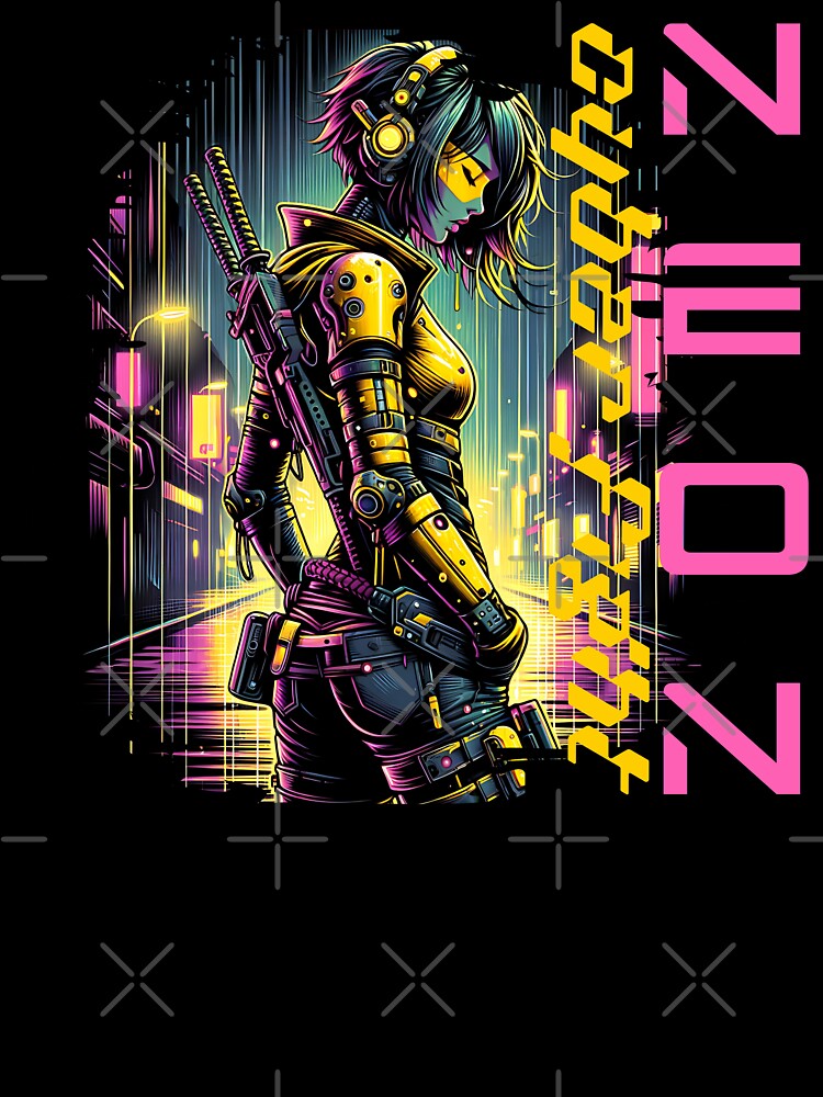 cyberpunk women with katanas and headphones by Aviartz01 T-Shirts, Hoodie, Sweatshirt | BlankRebels.com (Image 3)