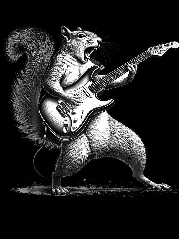 Squirrel Playing Guitar Rock Star Rock And Roll by JanetCarolyn T-Shirts, Hoodie, Sweatshirt | BlankRebels.com (Image 3)