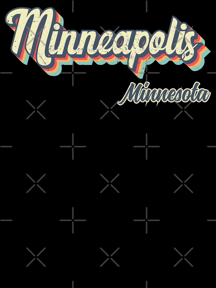Minneapolis city Minnesota Retro Vintage 70s rainbow by Teelogic