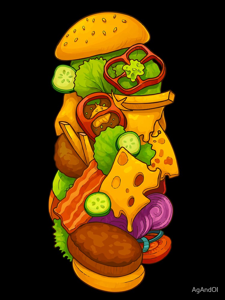 Ultimate Stacked Burger Cartoon Art by AgAndOl T-Shirts, Hoodie, Sweatshirt | BlankRebels.com (Image 3)