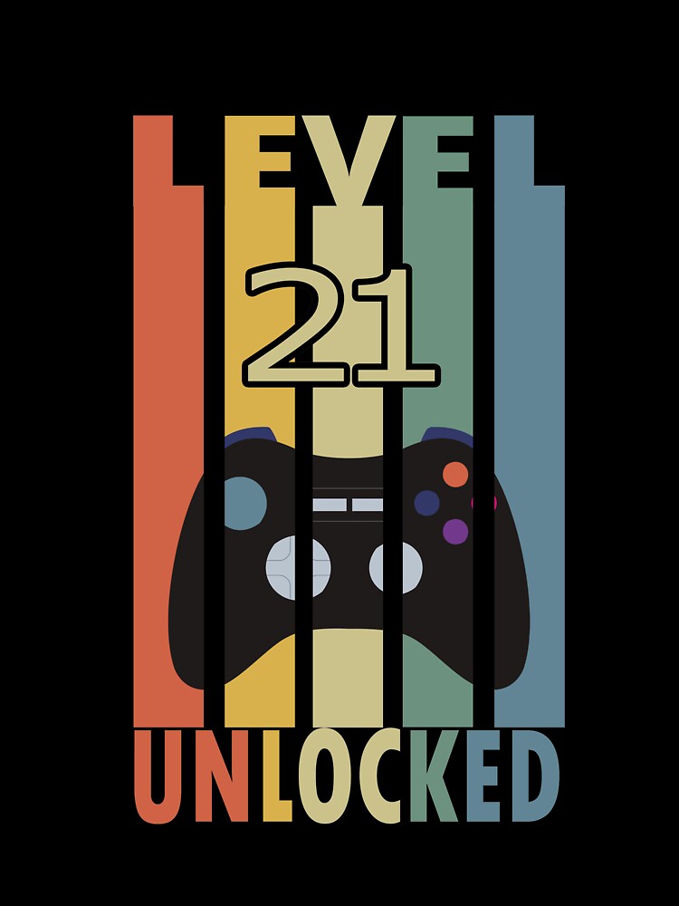 Level 21 Unlocked Vintage Gaming Retro 21st Birthday Gift by TDesignFactory T-Shirts, Hoodie, Sweatshirt (Image 3)