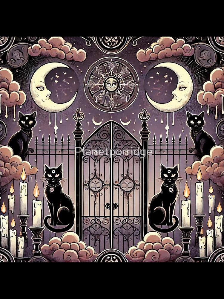 Gothic Black Cat by Planetporridge T-Shirts, Hoodie, Sweatshirt | BlankRebels.com (Image 3)