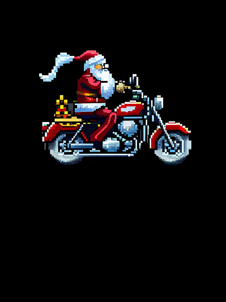 Santa with motocycle. by Pixelarium T-Shirts, Hoodie, Sweatshirt | BlankRebels.com (Image 3)