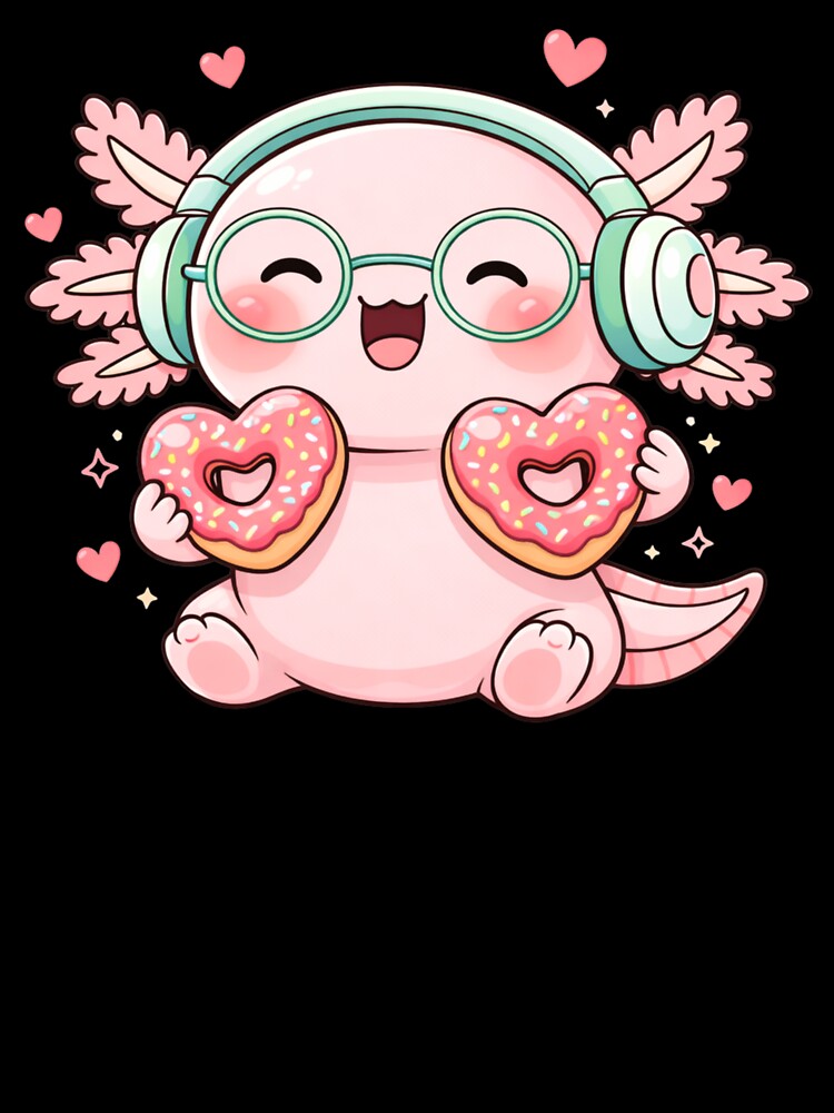 Valentine Donut Axolotl – Cute Kawaii Axolotl with Heart Donuts Chibi Art by ColorSplash123 T-Shirts, Hoodie,... (Image 3)