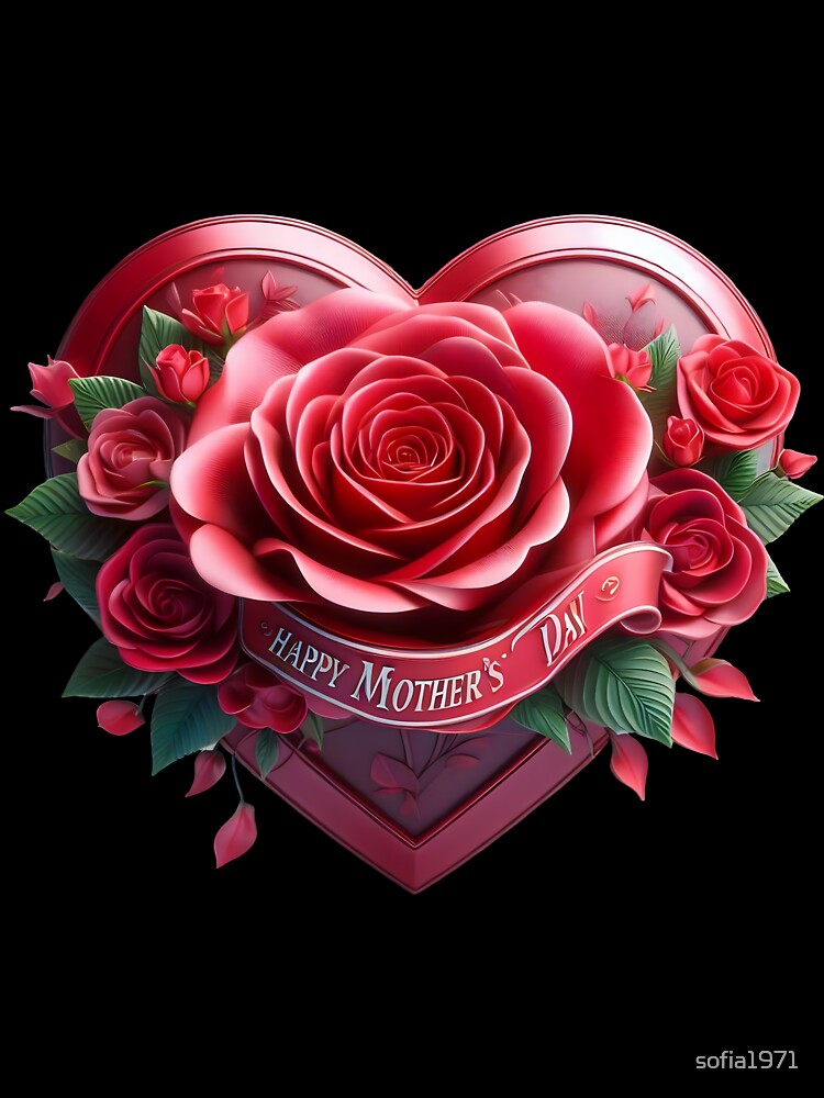 Heart for Mother's Day 2024 with flowers by sofia1971 T-Shirts, Hoodie, Sweatshirt | BlankRebels.com (Image 3)