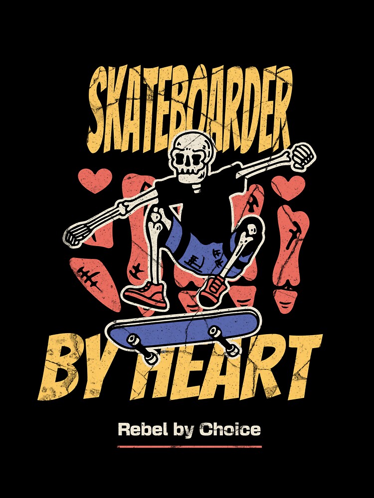 Skateboarder by Heart, Rebel by Choice T-Shirt by WildWoodWaver Hoodie, Sweatshirt | BlankRebels.com (Image 3)