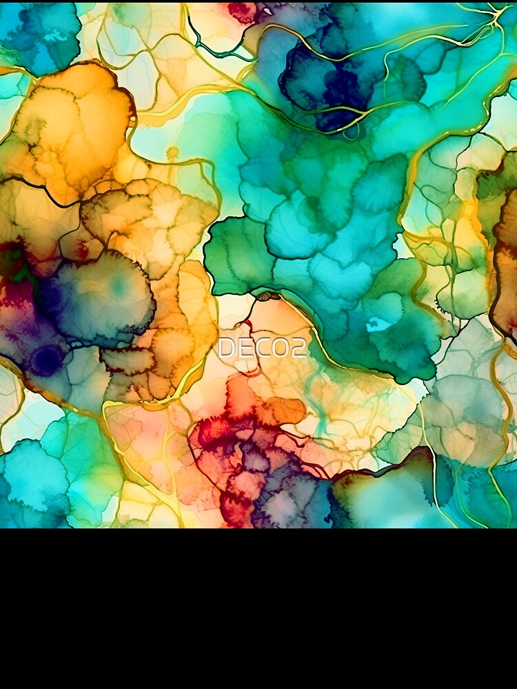 Dreamy Sea Foam Green, Blue And Yellow Abstract by DEC02 T-Shirts, Hoodie, Sweatshirt | BlankRebels.com (Image 3)