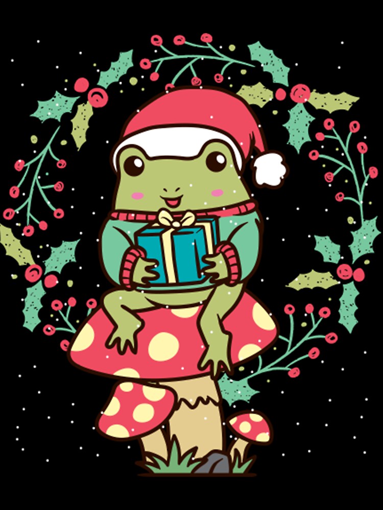 Cottagecore Aesthetic Frog Mushroom Christmas by hollyjeanoz T-Shirts, Hoodie, Sweatshirt | BlankRebels.com (Image 3)
