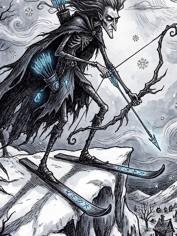 Ullr Gothic Winter Deity Ancient Norse God Gothic style illustration by Vintage Designs + T-Shirts, Hoodie,... (Image 3)