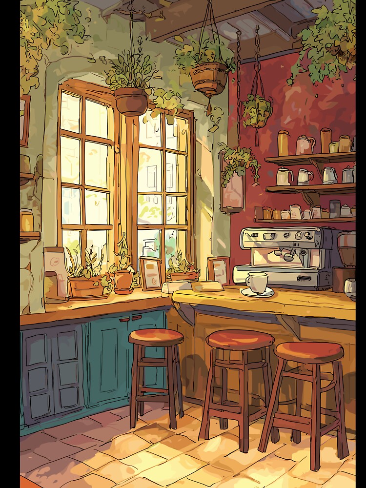 Sunlit Study Cozy Cafe Light Academia by bapupa T-Shirts, Hoodie, Sweatshirt | BlankRebels.com (Image 3)