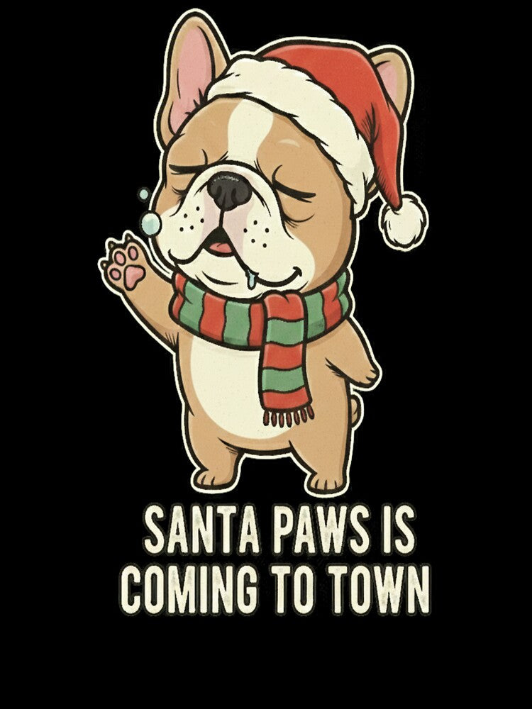 Santa Paws French Bulldog Shirt - Vintage Christmas Pet Lover Gift by Greeting-animal
