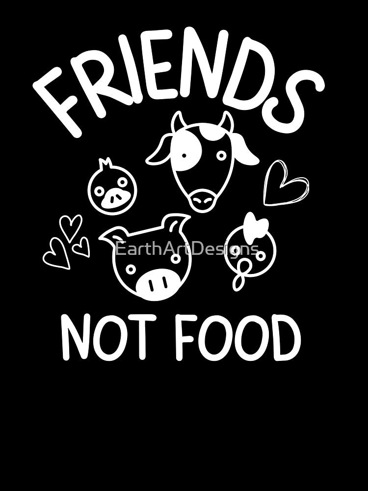 Friends Not Food Vegan Heart Design by EarthArtDesigns T-Shirts, Hoodie, Sweatshirt | BlankRebels.com (Image 3)