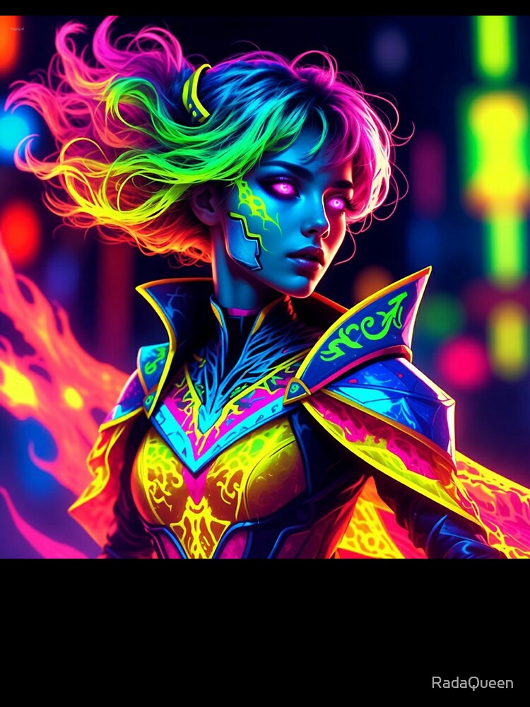 Cyber Diva: Rainbow Neon & Purple Flame T-Shirts, Hoodie, Sweatshirt