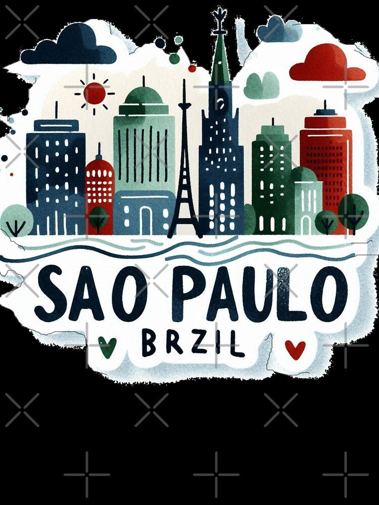 delicate minimalist sticker minimalist design, "São Paulo Brazil" by PaintMeWorld