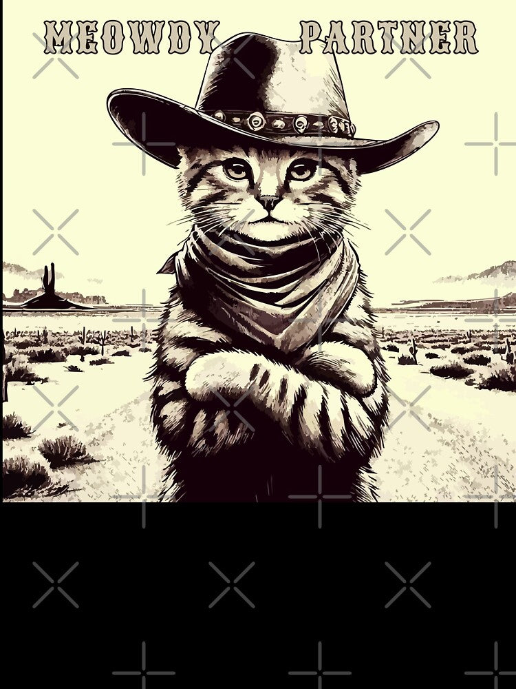 Meowdy Partner Cowboy Cat Vintage by TomFrontierArt T-Shirts, Hoodie, Sweatshirt | BlankRebels.com (Image 3)
