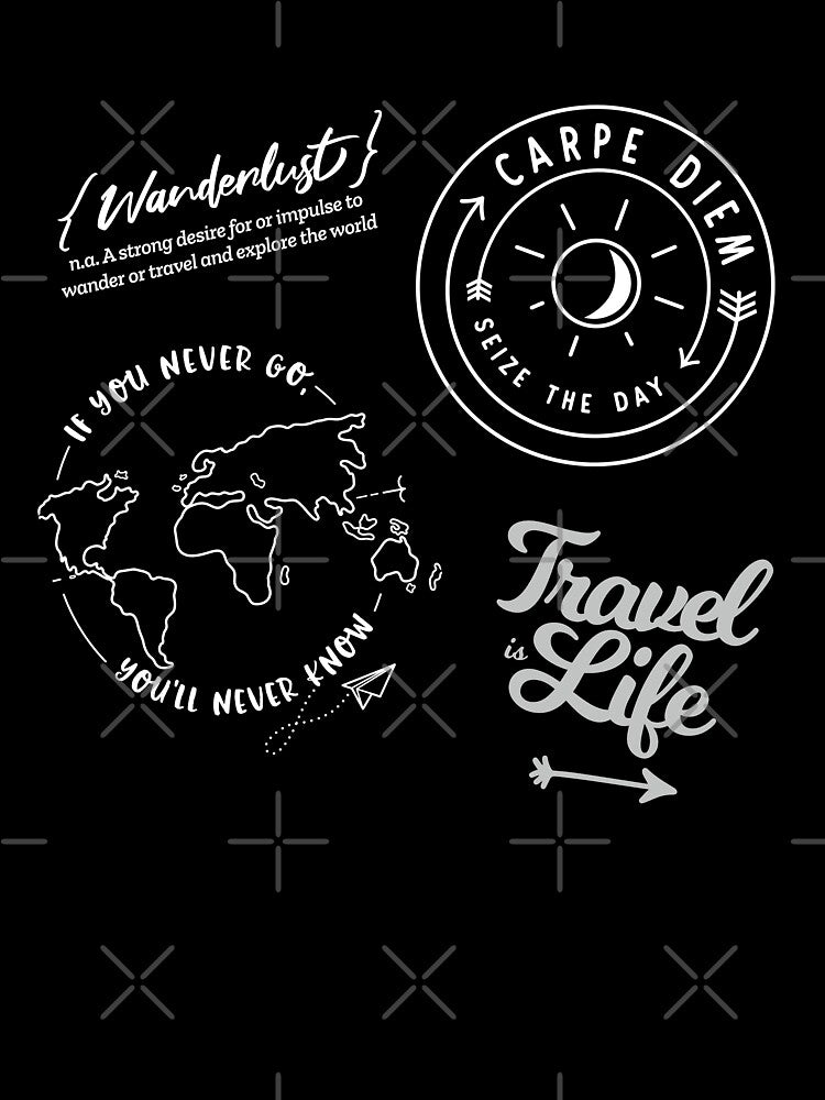 Wanderlust Travel Quotes Sticker Pack T-Shirts, Hoodie, Sweatshirt