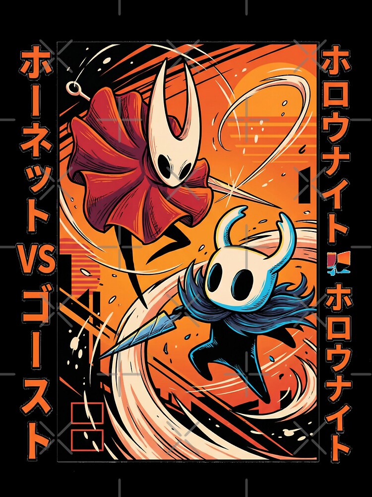 Hollow Knight Ghost vs Hornet 80s Retro T-Shirt | Neon Synthwave Little Knight Hoodie | Vaporwave Grid Gaming... (Image 3)